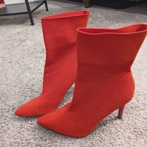 Red heeled boots